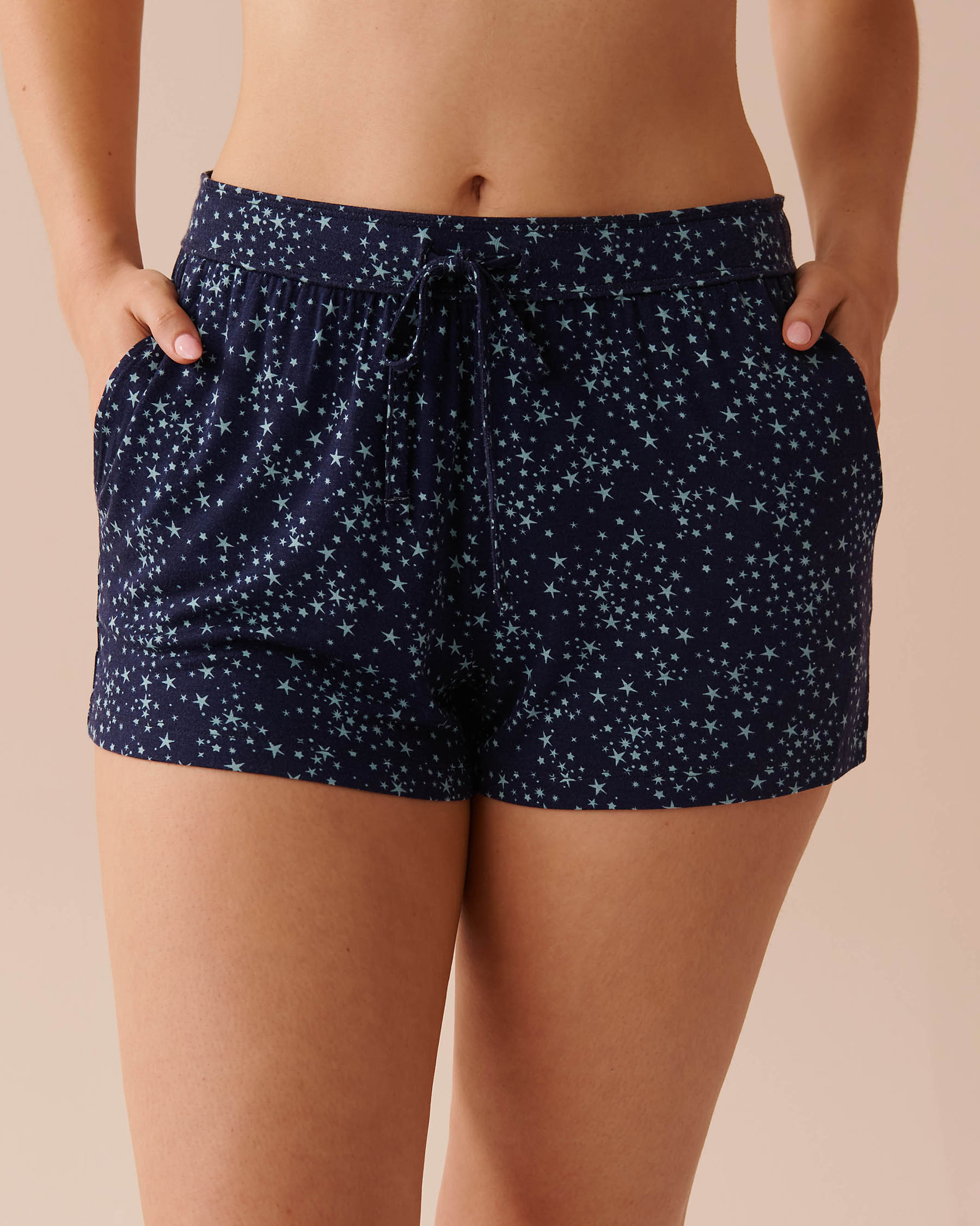 LA VIE EN ROSE Soft Jersey Shorts Little Blue Stars 40200618 - View1