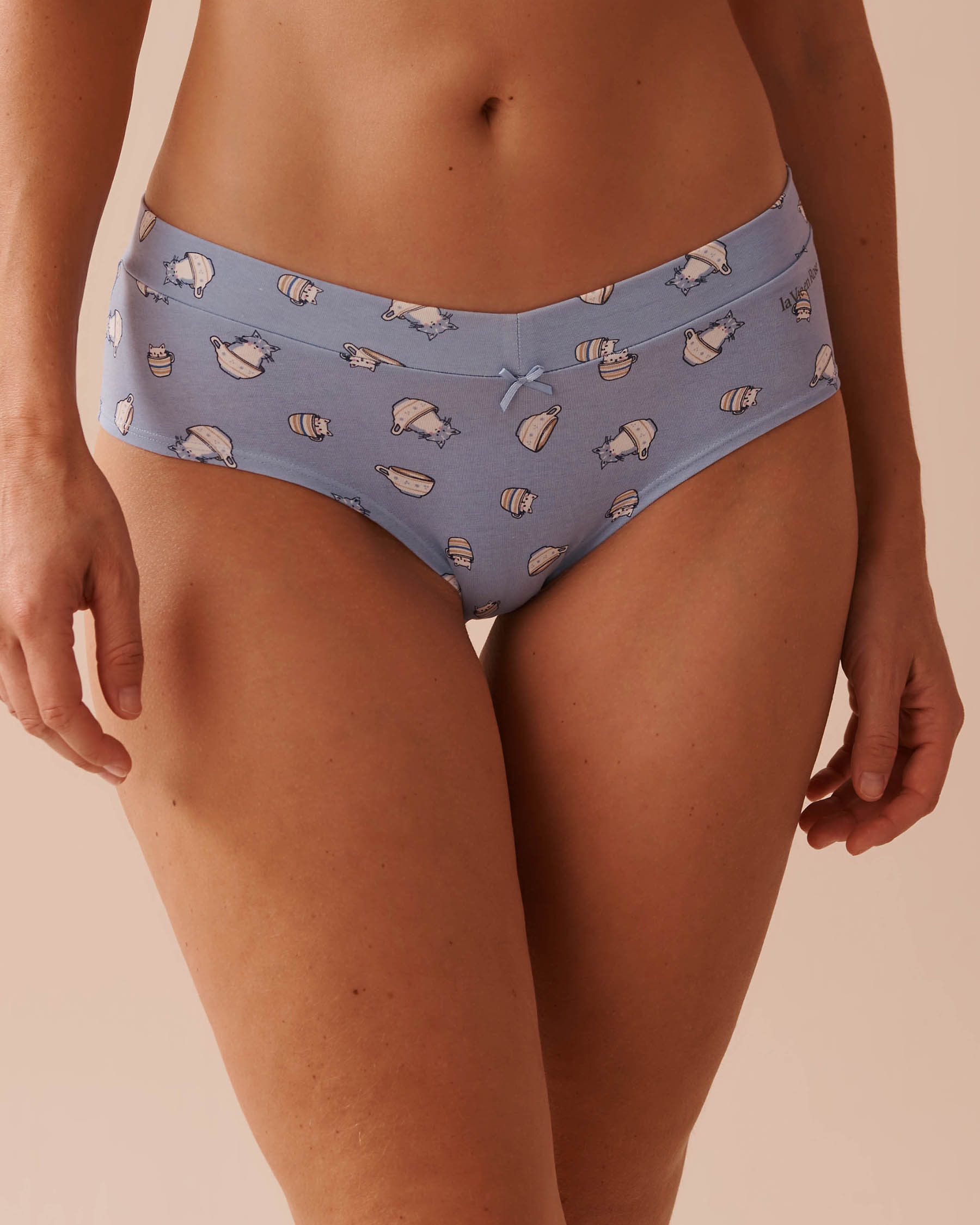 LA VIE EN ROSE Cotton Hiphugger Panty Cat Print 20100503 - View1