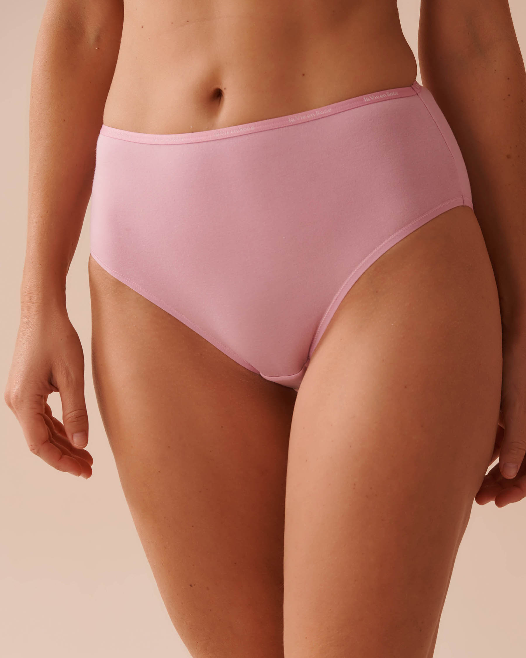 LA VIE EN ROSE Cotton High Waist Bikini Panty Mauve Mist 20100504 - View1