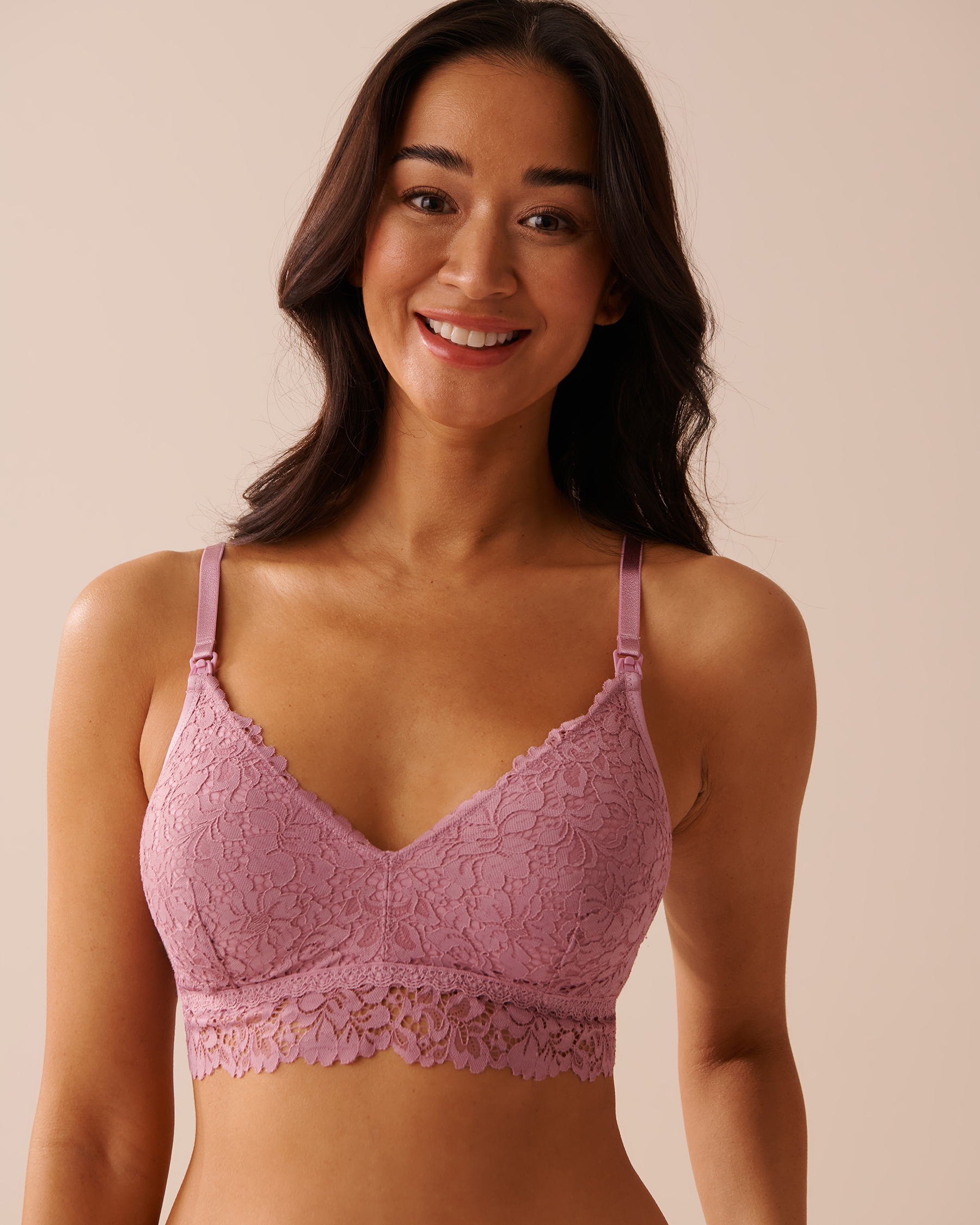 LA VIE EN ROSE Nursing Lace Bralette Orchid Haze 10100138 - View1